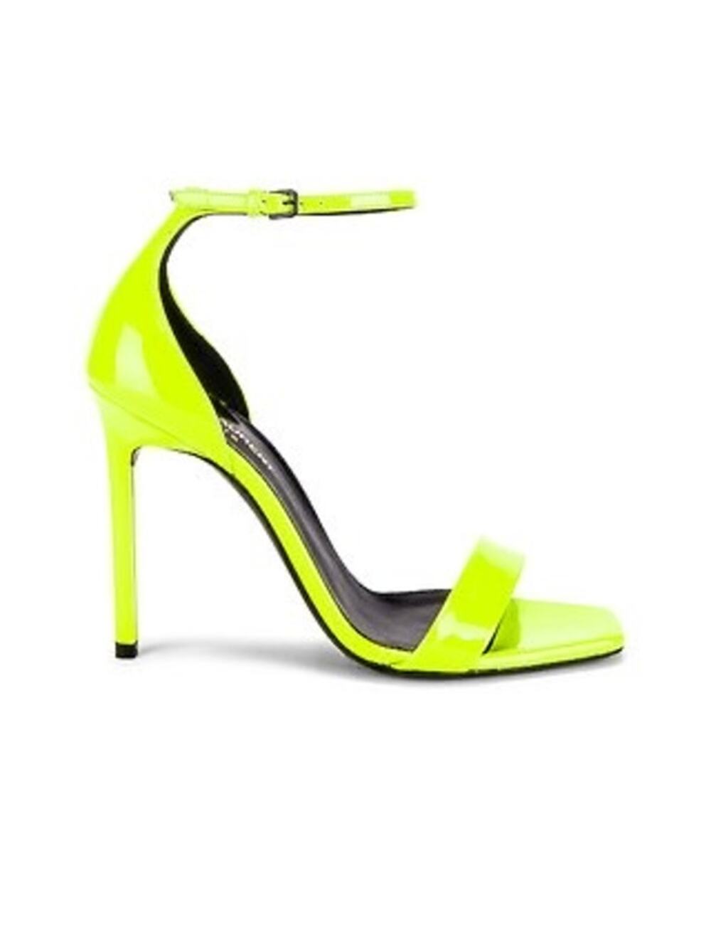 Saint Laurent Amber Fluo Yellow Ankle Strap Sandals YSL Designer Heels EU 36
